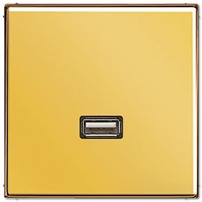 артикул MAGO1122 название Розетка USB 1-ая (разъем), цвет Имитация золота (металл), LS990, Jung