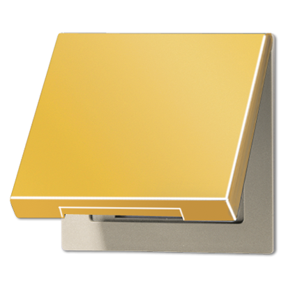  артикул LS990KLGGO-A1520 название Розетка 1-ая электрическая , с заземлением и крышкой, цвет Золото (металл), LS990, Jung