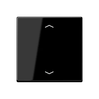  артикул A5232FSW название JUNG А 500 Черный Накладка нажимного электронного жалюзийного выключателя с ДУ (радио)