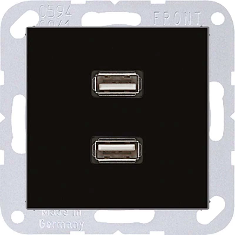  артикул MAA1153SW название Розетка USB 2-ая, цвет Черный, A500, Jung