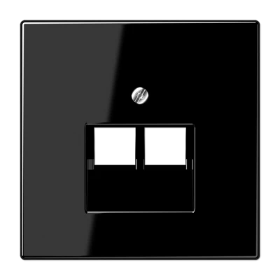 артикул LS969-2UASW-EPUAE8-8UPO название Розетка компьютерная 2-я, неэкран. 3-й категории. цвет Черный, JUNG LS990