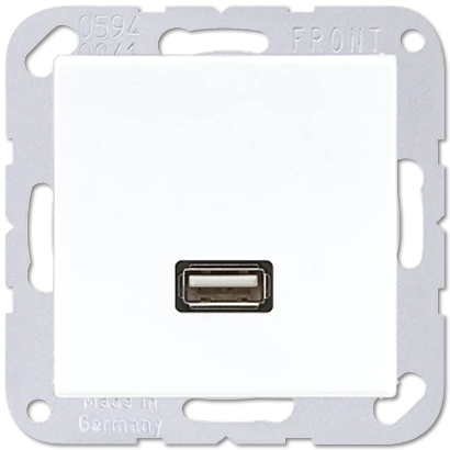  артикул MAA1122WW название Розетка USB 1-ая (разъем), цвет Белый, A500, Jung