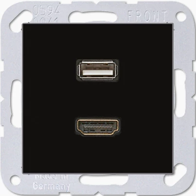  артикул MAA1163SW название Розетка USB/HDMI, цвет Черный, A500, Jung