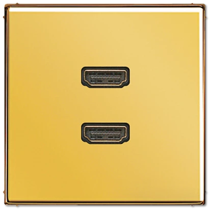  артикул MAGO1133 название Розетка HDMI 2-ая (разъем), цвет Имитация золота (металл), LS990, Jung