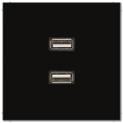  артикул MALS1153SW название Розетка USB 2-ая (разъем), цвет Черный, LS990, Jung