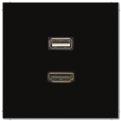 артикул MALS1163SW название Розетка USB/HDMI (разъем), цвет Черный, LS990, Jung