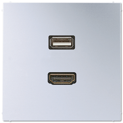  артикул MAAL1163 название Розетка USB/HDMI (разъем), цвет Алюминий, LS990, Jung