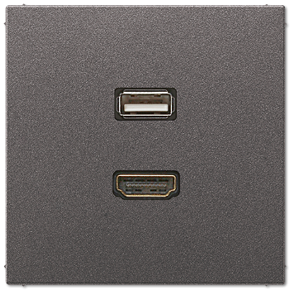  артикул MAAL1163AN название Розетка USB/HDMI (разъем), цвет Антрацит, LS990, Jung